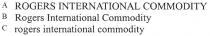 ROGERS INTERNATIONAL COMMODITY Rogers International Commodity rogers international commodity