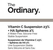 The Ordinary. Vitamin C Suspension 23% + HA Spheres 2% A Water-Free, Silicone-Free Stable Suspension Suspension de Vitamine C 23% + Spheres de HA 2% Une Suspension Stable Sans Silicone et Sans Eau