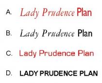 Lady Prudence Plan LADY PRUDENCE PLAN