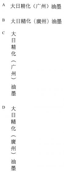 大日精化 (广州) 油墨 大日精化 (廣州) 油墨