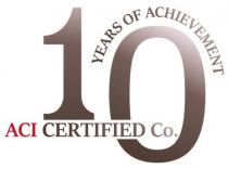 10 YEARS OF ACHIEVEMENT ACI CERTIFIED Co.