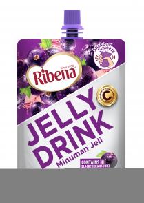Shake and Squeeze Since 1938 Ribena JELLY RICH IN VITAMIN KAYA DENGAN VITAMIN C DRINK Minuman Jeli CONTAINS BLACKCURRANT JUICE MENGANDUNGI JUS BLACKCURRANT HALAL ISLAMIC DAWAH COUNCIL OF THE PHILS. IDCP-HC-B-14-09 Blackcurrant