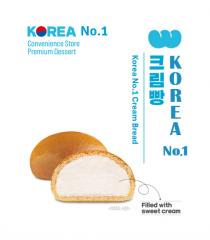 KOREA No.1 Convenience Store Premium Dessert Korea No.1 Cream Bread KOREA No.1 Filled with sweet cream
