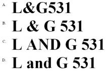L&G531 L & G 531 L AND G 531 L and G 531