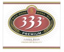 333 PREMIUM BIER BIERE BIRRA BIA LAGER BEER PREMIUM QUALITY SABECO