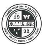 WASHINGTON FOOTBALL COMMANDERS W 19 32 1937 1942 1982 1987 1991