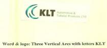 KLT Automotive & Tubular Products LTD Three Vertical Arcs with letters KLT