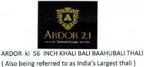 ARDOR 2.1 ARDOR KI 56 INCH KHALI BALI BAAHUBALI THALI