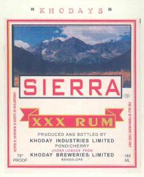 KHODAYS SIERRA XXX RUM