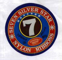 SEVEN SILVER STAR NYLON RIBBONS