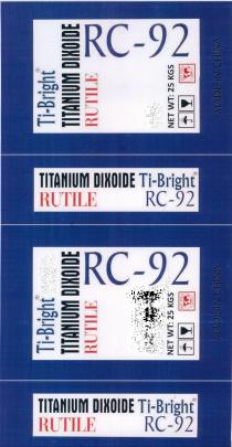 Ti-Bright TITANIUM DIXOIDE RUTILE RC-92