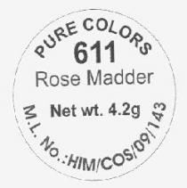 PURE COLORS 611 ROSE MADDER NET WT. 4.2G