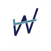 The letter W written artistically with a tick mark passing through it