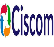 IMAGE OF MULTI COLOUR ARROW ROUND THE SQUARE AND BLUE COLOUR LETTER OF CISCOM