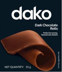DAKO DARK CHOCOLATE ROLLS PERFECT FOR TURNING DESSERTS INTO DREAMS