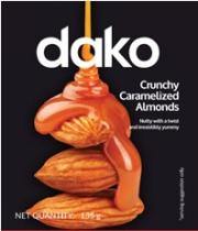 DAKO CRUNCHY CARAMELIZED ALMONDS NUTTY WITH A TWIST AND IRRESISTIBLY YUMMY