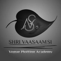 A Pictorial Description of Leaf with flute of Krishna with Alpabets V and S and SHRI VAASAAMSI Vogue Plotting Academy