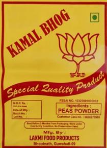 of Kamal Bhog, with a lotus graphically represented and other informations about the product printed in the