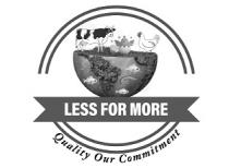HALF OF GLOBE WITH TITLE LESS FOR MORE QUALITY OUR COMMITMENT