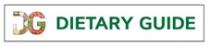 DG DIETARY GUIDE of DG written in stylized manner