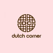 Dutch Corner with a logo and containing words DC with Pink backdrop