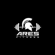 ARES Fitness represented in a artistic manner in black & white color combination