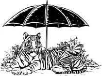 TIGER WITH UMBRELLA