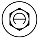 Stylised Hexagon;Black and White