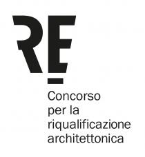 marchio è composto dalle lettere R e E in grassetto con carattere maiuscolo Franklyn Gotic, le due lettere sono marchio è composto dalle lettere R e E in grassetto con carattere maiuscolo Franklyn Gotic, le due lettere sono parzialmente visibili in quanto attraversate ognuna da una diagonale che va dall esterno verso l interno, dall alto verso il basso. Sotto la lettera E è posto un trattino con uguale carattere. Sotto al trattino è posta la dicitura Concorso per la riqualificazione architettonica . Il marchio è composto dalle lettere R e E in grassetto con carattere maiuscolo Franklyn Gotic, le due lettere sono
