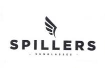 IL LOGO E COMPOSTO DA TRE PARTI. IL PITTOGRAMMA, OVVERO IL DISEGNO, RAPPRESENTA UN ALA SCOMPOSTA IN QUATTRO PARTI.LA DICITURA SPILLERS E SCRITTA LOGO E COMPOSTO DA TRE PARTI. IL PITTOGRAMMA, OVVERO IL DISEGNO, RAPPRESENTA UN ALA SCOMPOSTA IN QUATTRO PARTI.LA DICITURA SPILLERS E SCRITTA CON CARATTERE INTERNAZIONALE GOTHAM BLACK.L ULTIMA PARTE, SOTTOSTANTE LA SCRITTA SPILLERS, E UNA SCRITTA RACCHIUSA TRA DUE TRATTINI RIPORTANTE LA SCRITTA SUNGLASSES, AVENTE LO STESSO CARATTERE DI SPILLERS, MA CON DIMENSIONI INFERIORI. IL LOGO E COMPOSTO DA TRE PARTI. IL PITTOGRAMMA, OVVERO IL DISEGNO, RAPPRESENTA UN ALA SCOMPOSTA IN QUATTRO PARTI.LA DICITURA SPILLERS E SCRITTA