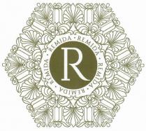 REMIDA - IL PITTOGRAMMA DEL MARCHIO REMIDA DI OGNI COLORE SI CARATTERIZZA PER LA FORMA ESAGONALE. AL CENTRO PRESENTA LA REMIDA - PITTOGRAMMA DEL MARCHIO REMIDA DI OGNI COLORE SI CARATTERIZZA PER LA FORMA ESAGONALE. AL CENTRO PRESENTA LA LETTERA R INSCRITTA IN UN CERCHIO A TINTA PIENA. QUEST ULTIMO E CIRCONDATO DA UN ALTRO CERCHIO FORMATO DALLA SCRITTA REMIDA RIPETUTA CINQUE VOLTE E SEPARATA DA PUNTI. ALTRA CARATTERISTICA DEL PITTOGRAMMA E LA SUA FORMA PARTICOLAREGGIATA COMPOSTA DA FORME ASTRATTE RIPETUTE CHE RICHIAMANO E RICORDANO ELEMENTI FLOREALI. TALI ELEMENTI SONO DISPOSTI IN MODO SIMMETRICO E FORMANO UNA CORNICE DELL ELEMENTO CENTRALE. REMIDA - IL PITTOGRAMMA DEL MARCHIO REMIDA DI OGNI COLORE SI CARATTERIZZA PER LA FORMA ESAGONALE. AL CENTRO PRESENTA LA