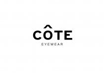 marchio si compone di particolari caratteri tipografici che compongono la dicitura COTE EYEWEAR disposta su due righe separate marchio si compone di particolari caratteri tipografici che compongono la dicitura COTE EYEWEAR disposta su due righe separate Il marchio si compone di particolari caratteri tipografici che compongono la dicitura COTE EYEWEAR disposta su due righe separate