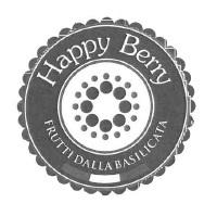 marchio consiste in un logo complesso, costituito da una figura circolare con il bordo sagomato, contenente le parole HAPPY marchio consiste in un logo complesso, costituito da una figura circolare con il bordo sagomato, contenente le parole HAPPY BERRY e la dicitura FRUTTI DALLA BASILICATA scritte a semicerchio, nonchè un segmento curvo suddiviso in tre parti e una serie di pallini di differenti dimensioni e disposti in due cerchi concentrici. Il marchio consiste in un logo complesso, costituito da una figura circolare con il bordo sagomato, contenente le parole HAPPY
