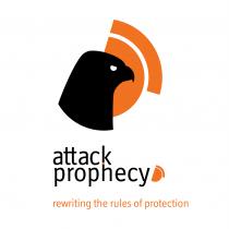 logo di Attack Prophecy è costituito di tre elementi che possono essere presenti singolarmente o tutti insieme. Il segno logo di Attack Prophecy è costituito di tre elementi che possono essere presenti singolarmente o tutti insieme. Il segno che connota il falco è formato da unico profilo, a tinta piena, all interno del quale si staglia, per contrasto cromatico, la sagoma dell occhio. La silhouette del falco trova posizionamento all interno di una struttura circolare. Tale impianto è studiato per il duplice effetto di rafforzamento ottico del marchio attraverso l introduzione di attributi simmetrici, e per dare conferire maggiore risalto alla forma del falco. Esso pertanto si integra e contemporaneamente si staglia rispetto una forma la quale, pur prevalentemente astratta, intende essere il richiamo alle principali funzioni del software: la salvaguardia della web application il cerchio, il vero centro geometrico del logo e la capacità di controllarne i confini l arco, maggiormente dinamico, qui intesto alla guisa di un radar . Il secondo elemento è la dicitura Attack Prophecy, in nero con un richiamo di colore, che può essere affiancata dalla struttura circolare colorata descritta sopra. Il terzo elemento è infine è la dicitura rewriting the rules of protection dello stesso colore della struttura circolare. Il carattere tipografico in abbinamento ITC Officina è stato scelto in base alle qualità geometriche, fondate anch esse sull essenzialità razionalista, derivata dall assenza delle grazie, ed incisività grafica, spessori uniformi e spigolosità degli angoli. Il logo di Attack Prophecy è costituito di tre elementi che possono essere presenti singolarmente o tutti insieme. Il segno