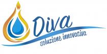 Diva - soluzione innovativa. Il marchio è costituito dalla dicitura Diva posta al centro. Più in basso è presente la Diva - soluzione innovativa. marchio è costituito dalla dicitura Diva posta al centro. Più in basso è presente la dicitura soluzione innovativa . Tra le predette diciture si inserisce una striscia blu di forma sinusoidale. A lato della lettera D di Diva è raffigurata una fiamma con al centro una goccia d acqua. Diva - soluzione innovativa. Il marchio è costituito dalla dicitura Diva posta al centro. Più in basso è presente la