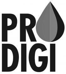 Marchio figurativo che consiste nella parola PRODIGI inscritta verticalmente, ove la lettera O del termine PRO è composta da un Marchio figurativo che consiste nella parola PRODIGI inscritta verticalmente, ove la lettera O del termine PRO è composta da un elemento decorativo di fantasia a forma di goccia e all interno di essa sono presenti quattro sfaccettature longitudinali di sfumature diverse. Al di sotto di esso è presente suffisso DIGI, come da raffigurazione allegata alla presente domanda. Marchio figurativo che consiste nella parola PRODIGI inscritta verticalmente, ove la lettera O del termine PRO è composta da un