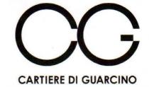 CG CARTIERE DI GUARCINO - Il marchio è composto dalle lettere CG affiancate in colore nero font Century Gothic. Sotto CG CARTIERE DI GUARCINO CG CARTIERE DI GUARCINO - Il marchio è composto dalle lettere CG affiancate in colore nero font Century Gothic. Sotto