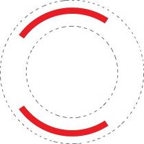 marchio consiste in una coppia linee curve di colore rosso, di egual misura e spessore, posizionate sulla guancia, qui marchio consiste in una coppia linee curve di colore rosso, di egual misura e spessore, posizionate sulla guancia, qui tratteggiata, di un pneumatico. Il posizionamento delle due linee è sbilanciato dando luogo evidente asimmetria. Il marchio consiste in una coppia linee curve di colore rosso, di egual misura e spessore, posizionate sulla guancia, qui