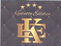 KE Kontatto Estetico marchio riportante lettere k e E su fondo tessuto simil-pelle con trama a rombi con puntini d oro. Scritta KE Kontatto Estetico marchio riportante lettere k e E su fondo tessuto simil-pelle con trama a rombi con puntini d oro. Scritta sopra le lettere Kontatto Estetico - n. 4 stelle oro KE Kontatto Estetico marchio riportante lettere k e E su fondo tessuto simil-pelle con trama a rombi con puntini d oro. Scritta