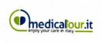 marchio medicaltour.it è costituito da un cuore bicolore verde e blu diviso simmetricamente da una linea bianca e racchiuso marchio medicaltour.it è costituito da un cuore bicolore verde e blu diviso simmetricamente da una linea bianca e racchiuso da una linea verde e da una linea blu. La linea verde prosegue formando una sottolineatura che s interrompe nel sottotesto enjoy your care in Italy . Dalla linea blu si diparte la scritta medicaltour.it, anch essa bicolore, e precisamente blu per medical, verde per tour e nuovamente blu per it . Traduzione: Tour Medico.it - Curati in Italia. Il marchio medicaltour.it è costituito da un cuore bicolore verde e blu diviso simmetricamente da una linea bianca e racchiuso