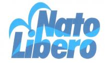 NATO LIBERO il marchio e costituito dalle due parole Nato e Libero disposte una sopra l altra di colore blu, con NATO LIBERO marchio e costituito dalle due parole Nato e Libero disposte una sopra l altra di colore blu, con le iniziali in maiuscolo e attraversate da un onda di colore azzurro. Nella parte alta sulla sinistra, a partire dal puntino della i di Libero, e riportata la schematizzazione di due ali di colore azzurro. NATO LIBERO il marchio e costituito dalle due parole Nato e Libero disposte una sopra l altra di colore blu, con