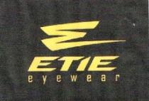 ETIE EYEWEAR - IL MARCHIO E COMPOSTO DA UN ELEMENTO DENOMINATIVO ETIE font ethnocentric modificato stressed e italic, LETTERE MAIUSCOLE GIALLE; DA ETIE EYEWEAR ETIE EYEWEAR - IL MARCHIO E COMPOSTO DA UN ELEMENTO DENOMINATIVO ETIE font ethnocentric modificato stressed e italic, LETTERE MAIUSCOLE GIALLE; DA