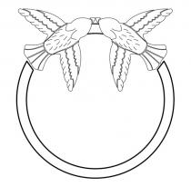 marchio consiste in un impronta raffigurante una corona circolare sulla cui porzione superiore sono sovrapposti due uccellini fortemente stilizzati, con marchio consiste in un impronta raffigurante una corona circolare sulla cui porzione superiore sono sovrapposti due uccellini fortemente stilizzati, con le ali aperte e venature evocanti il piumaggio, disposti tra loro in modo simmetrico con i rispettivi becchi tra loro congiunti. Il marchio consiste in un impronta raffigurante una corona circolare sulla cui porzione superiore sono sovrapposti due uccellini fortemente stilizzati, con