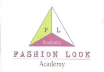 FASHION LOOK ACADEMY marchio figurativo a colori costituito da un triangolo equilatero diviso in tre parti uguali. Le tre sezioni FASHION LOOK ACADEMY marchio figurativo a colori costituito da un triangolo equilatero diviso in tre parti uguali. Le tre sezioni del triangolo sono: una di colore verde contenente la lettera F 8scritta in nero, una di colore bianco contenente la lettera L scritta in nero, una di colore rosa scuro contenente la parola Academy 8scritta in bianco . Sotto al triangolo in posizione centrale sono riportate due scritte separate da una linea nera. La prima scritta e FASHION LOOK di colore rosa scuro, la seconda e Academy di colore nero FASHION LOOK ACADEMY marchio figurativo a colori costituito da un triangolo equilatero diviso in tre parti uguali. Le tre sezioni