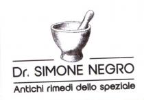 IL MARCHIO E COSTITUITO DALLA DICITURA DR. SIMONE NEGRO SOTTO ALLA QUALE E SCRITTO ANTICHI RIMEDI DELLO SPEZIALE . IN ALTO MARCHIO E COSTITUITO DALLA DICITURA DR. SIMONE NEGRO SOTTO ALLA QUALE E SCRITTO ANTICHI RIMEDI DELLO SPEZIALE . IN ALTO SI TROVA IL DISEGNO DI UN MORTAIO CON PESTELLO IL MARCHIO E COSTITUITO DALLA DICITURA DR. SIMONE NEGRO SOTTO ALLA QUALE E SCRITTO ANTICHI RIMEDI DELLO SPEZIALE . IN ALTO