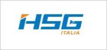 HSG ITALIA Marchio figurativo contenente elementi verbali, costituito dalle parole HSG ITALIA, riprodotte con lettere stilizzate in formato stampato HSG ITALIA Marchio figurativo contenente elementi verbali, costituito dalle parole HSG ITALIA, riprodotte con lettere stilizzate in formato stampato maiuscolo, di colore blu la parola HSG, e di colore arancione la parola ITALIA, su due livelli verticali partendo dall alto, con orientamento da sinistra verso destra. La parola HSG è riprodotta con caratteri in formato stampato maiuscolo, di dimensione maggiore, rispetto alla parola ITALIA, per tutta la sua ampiezza. La lettera iniziale H della parola HSG è caratterizzata da un disegno stilizzato di una figura geometrica triangolare, di colore arancione, posta al vertice sinistro della stessa, mentre la lettera G è caratterizzata anch essa dal disegno stilizzato di una figura geometrica triangolare, di colore blu al suo interno. La parola ITALIA è riprodotta in corrispondenza della lettera G della parola HSG . HSG ITALIA Marchio figurativo contenente elementi verbali, costituito dalle parole HSG ITALIA, riprodotte con lettere stilizzate in formato stampato