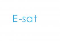 IL LOGO E-SAT E COSTITUITO DALLA LETTERA E MAIUSCOLA SEGUITA DA UN TRATTINO E DALLE TRE LETTERE S, A E LOGO E-SAT E COSTITUITO DALLA LETTERA E MAIUSCOLA SEGUITA DA UN TRATTINO E DALLE TRE LETTERE S, A E T, CHE INSIEME FORMANO LA PAROLA SAT . LA SCRITTA E-STA HA SVILUPPO ORIZZONTALE ED E DI COLORE BLU. IL LOGO E-SAT E COSTITUITO DALLA LETTERA E MAIUSCOLA SEGUITA DA UN TRATTINO E DALLE TRE LETTERE S, A E