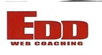 logo consiste nella scritta EDD WEB COACHING posta su due righe. Sulla prima riga troviamo la scritta EDD in stampatello logo consiste nella scritta EDD WEB COACHING posta su due righe. Sulla prima riga troviamo la scritta EDD in stampatello maiuscolo con un tratto marcato.La scritta è caratterizzata dalla lettera E che risulta di un formato più grande rispetto alle successive DD, il front utilizzato è impact leggermente modificato per l ultima lettera D .Sulla seconda riga troviamo la scritta WEB COACHING il tutto è di colore rosso . Il logo consiste nella scritta EDD WEB COACHING posta su due righe.