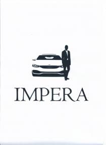 logo è composto da tre soggetti distinti:1 La sagoma di un auto sportiva raffigurata frontalmente nella quale si possono distinguere: logo è composto da tre soggetti distinti: 1 La sagoma di un auto sportiva raffigurata frontalmente nella quale si possono distinguere: parabrezza, fanali, presa d aria anteriore, paraurti e uno specchietto laterale. 2 La sagoma di un uomo in atteggiamento elegante, in completo d abito, in piedi davanti alla parte destra del cofano dell auto. 3 La scritta IMPERA sotto le due figure prima citate. Font utilizzato: centaur tutto maiuscolo. Il logo è composto da tre soggetti distinti:1 La sagoma di un auto sportiva raffigurata frontalmente nella quale si possono distinguere