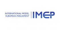 marchio costituito dalle parole in formato maiuscolo INTERNATIONAL MODEL EUROPEAN PARLIAMENT separate da una linea verticale. dall acronimo IMEP dove le marchio costituito dalle parole in formato maiuscolo INTERNATIONAL MODEL EUROPEAN PARLIAMENT separate da una linea verticale. dall acronimo IMEP dove le lettere E e P sono unite da una linea che partendo dal tratto centrale della lettera E forma la P maiuscola. Le parole sono di colore sfumato dal blu scuro in alto 384993 a blu chiaro in basso 3878B6 su sfondo bianco FFFFFF . marchio costituito dalle parole in formato maiuscolo INTERNATIONAL MODEL EUROPEAN PARLIAMENT separate da una linea verticale. dall acronimo IMEP dove le